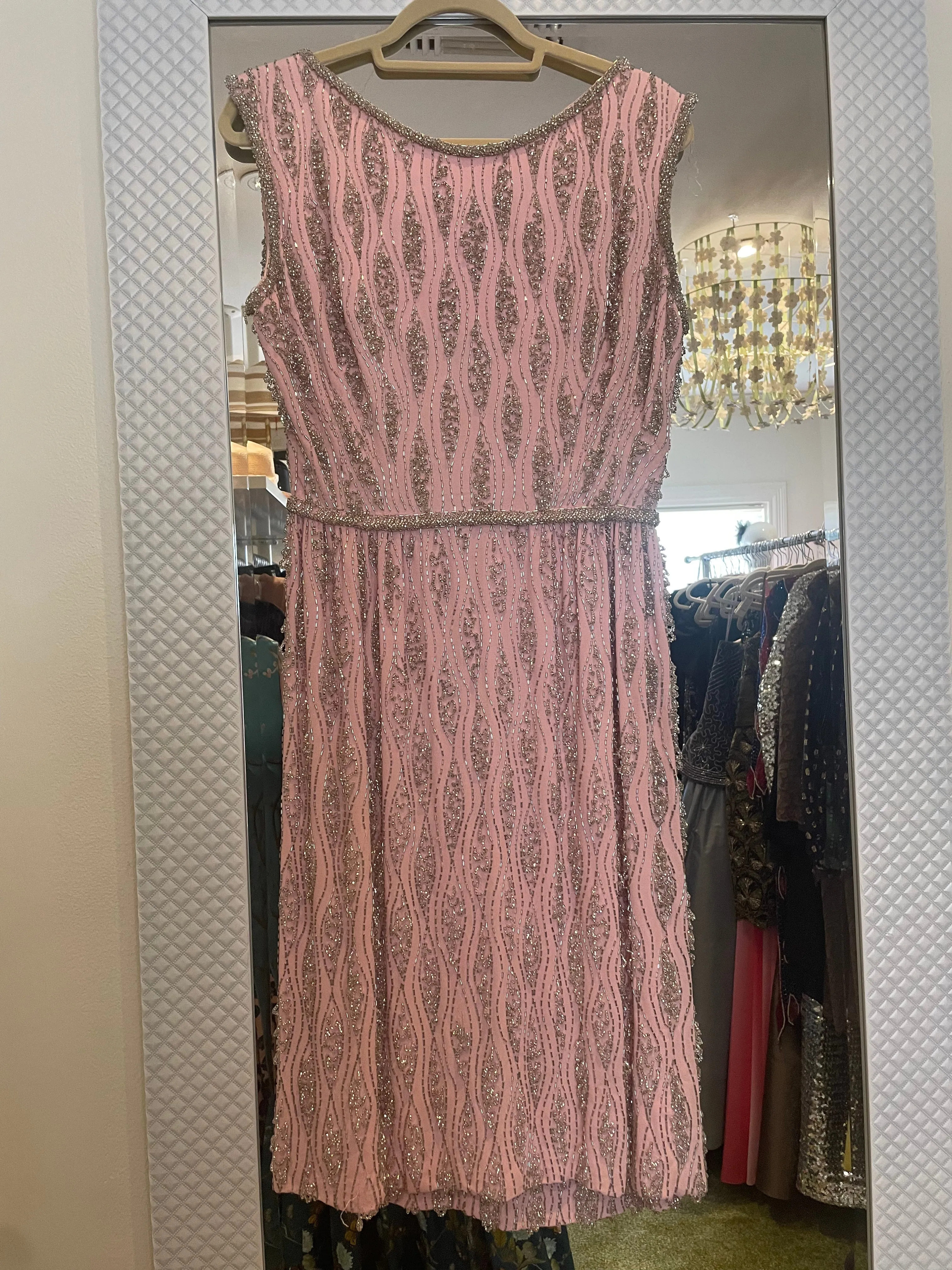 1960's Pink Beaded Dress by Ivey Wade