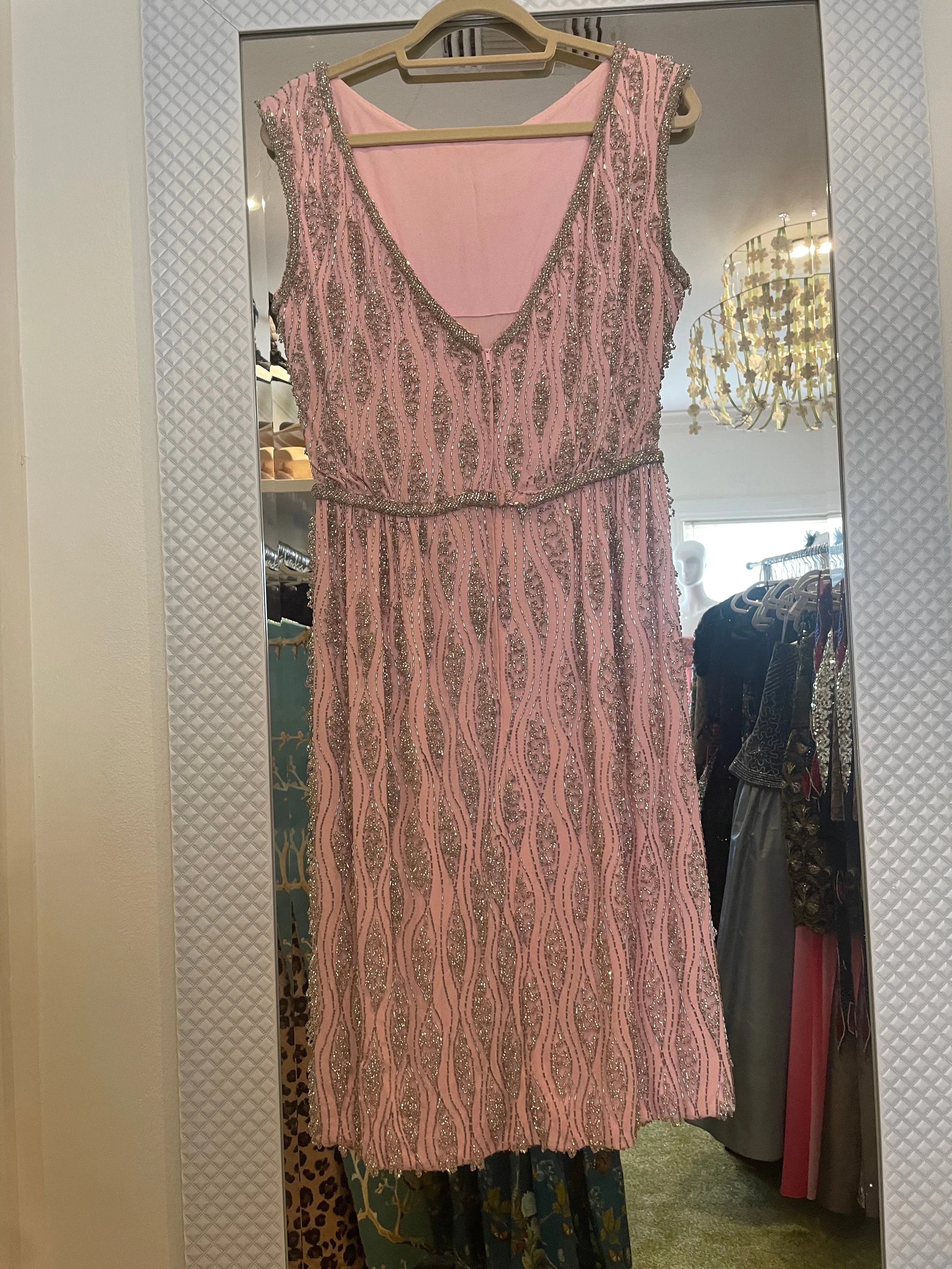 1960's Pink Beaded Dress by Ivey Wade