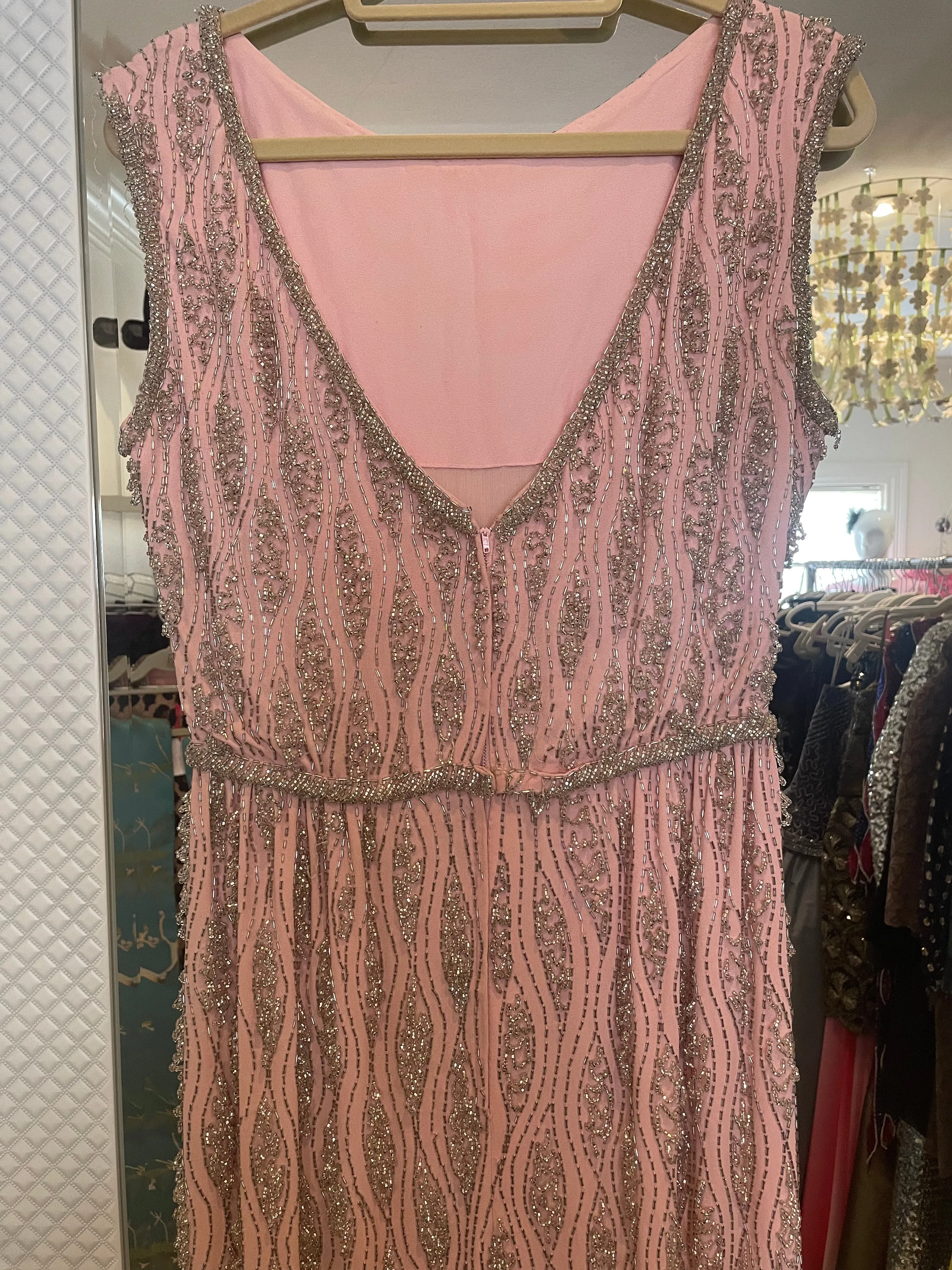 1960's Pink Beaded Dress by Ivey Wade