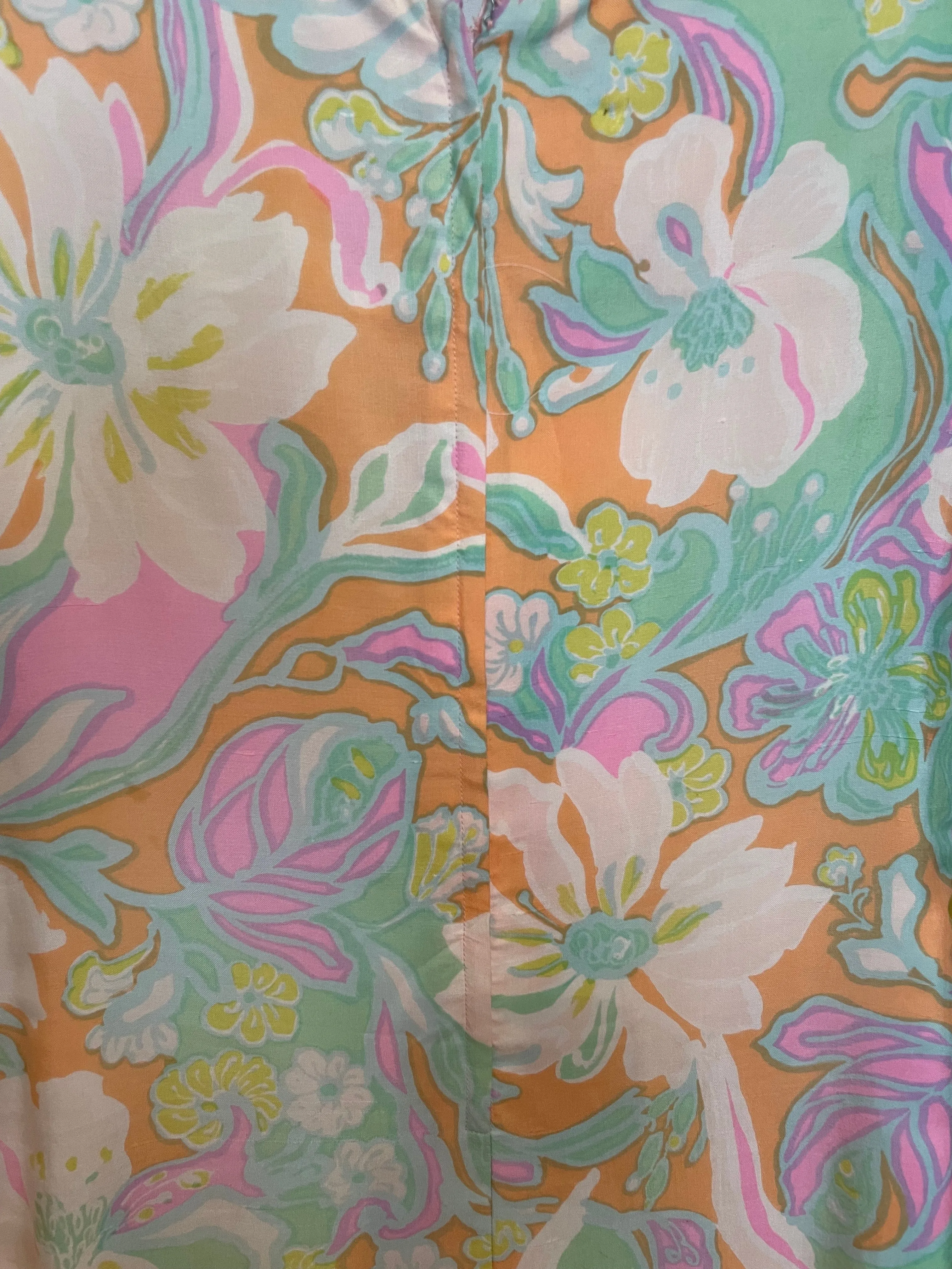 1970's Silk, Pastel Floral Paisley Sundress