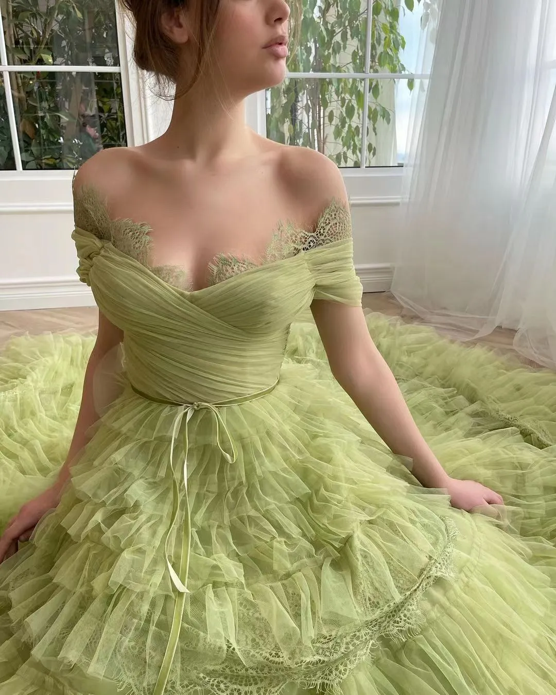 2023 Off Shoulder Long Prom Dresses, A-line Puffy Girl Party Dresses, Long Prom Dresses, Newest Prom Dresses