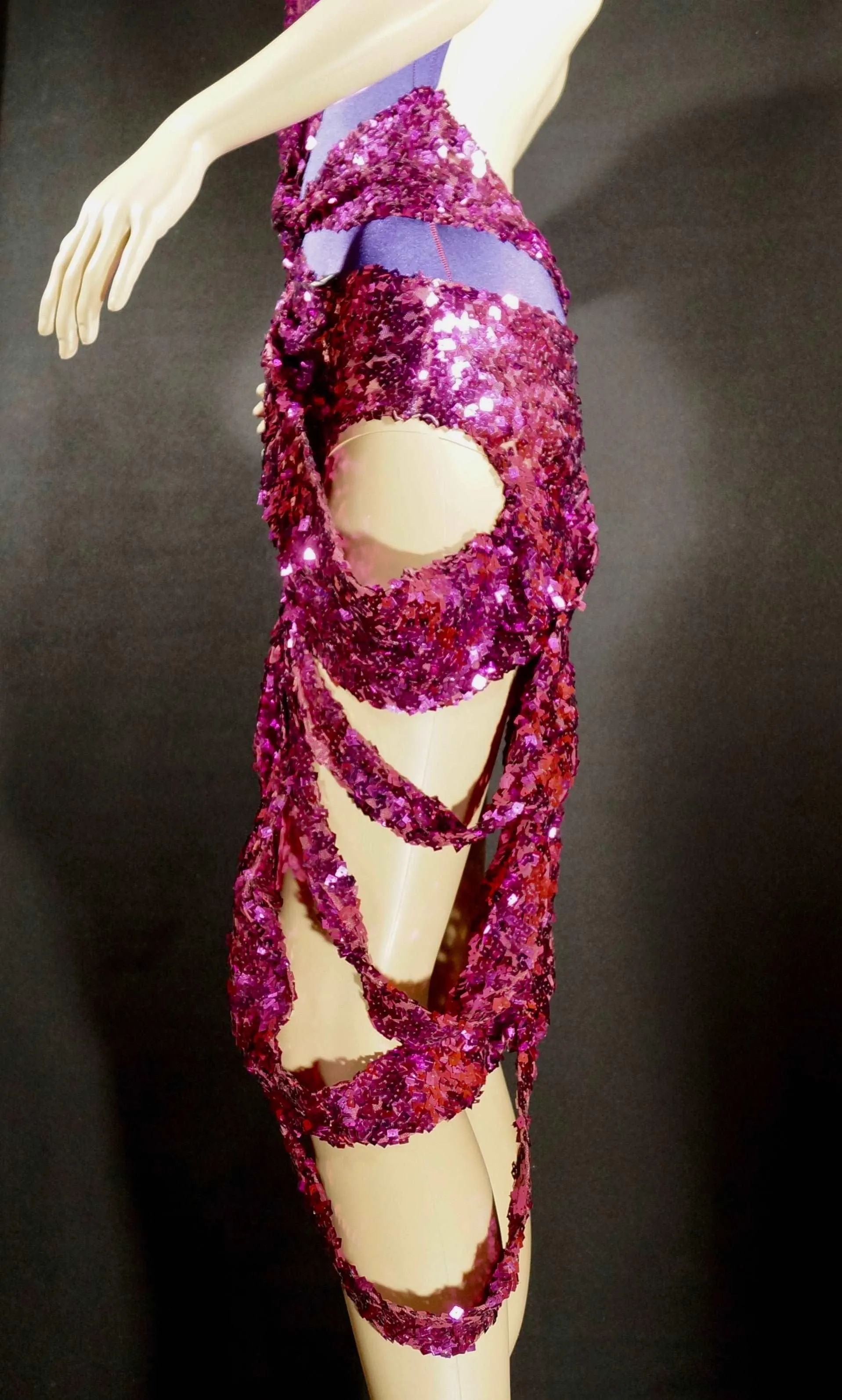 Abraham Martinez Purple Latin Dress with Sequins