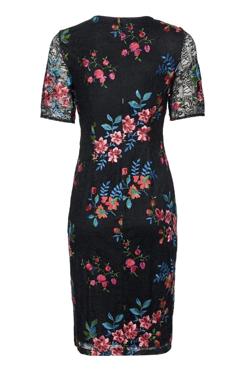 Adrianna Papell - AP1D102954 Floral Embroidered V-neck Sheath Dress