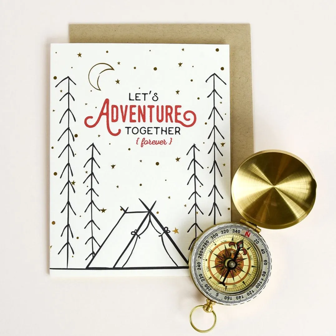 Anniversary Card Letterpress "Adventure Forever"