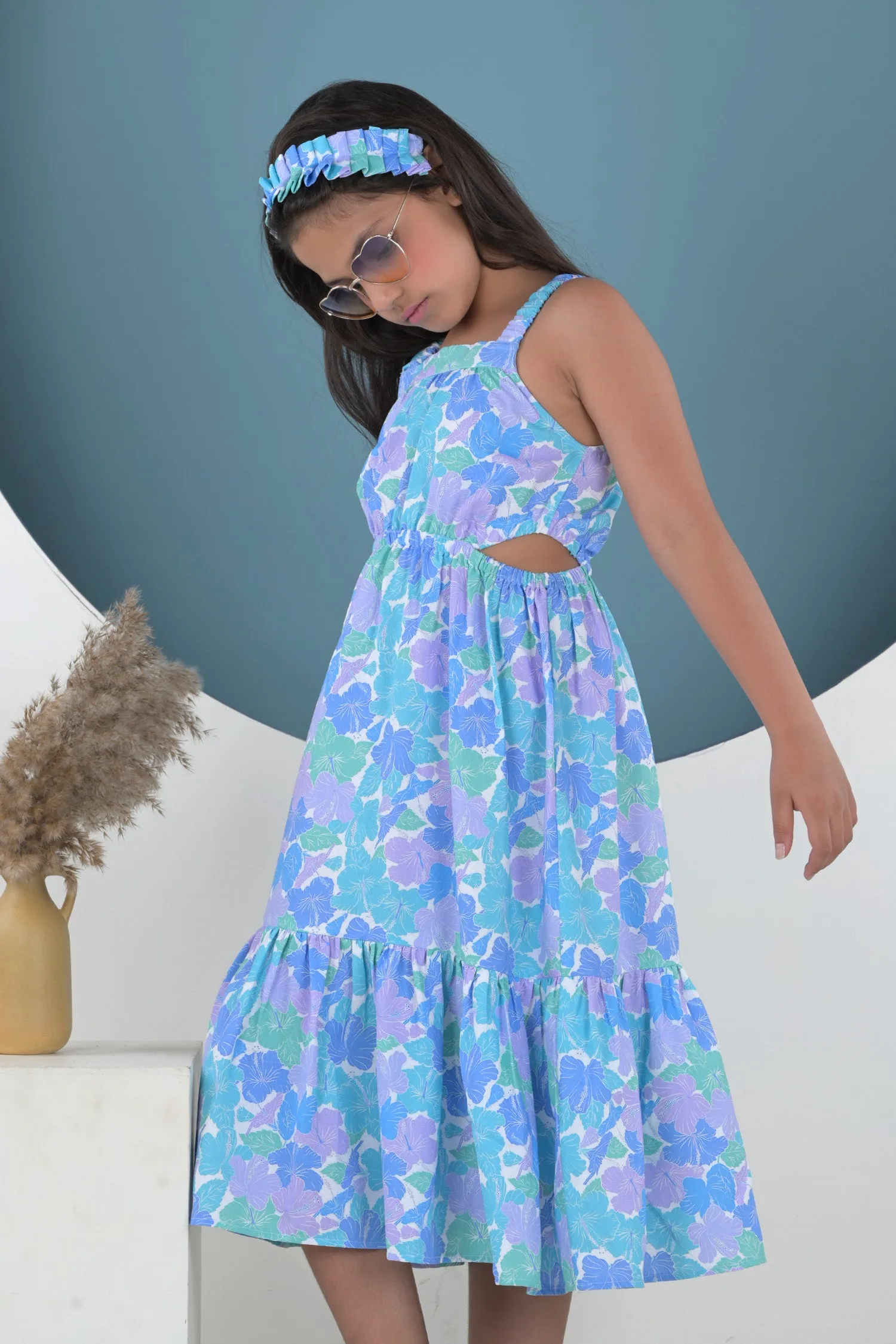 Aqua Floral Maxi Dress