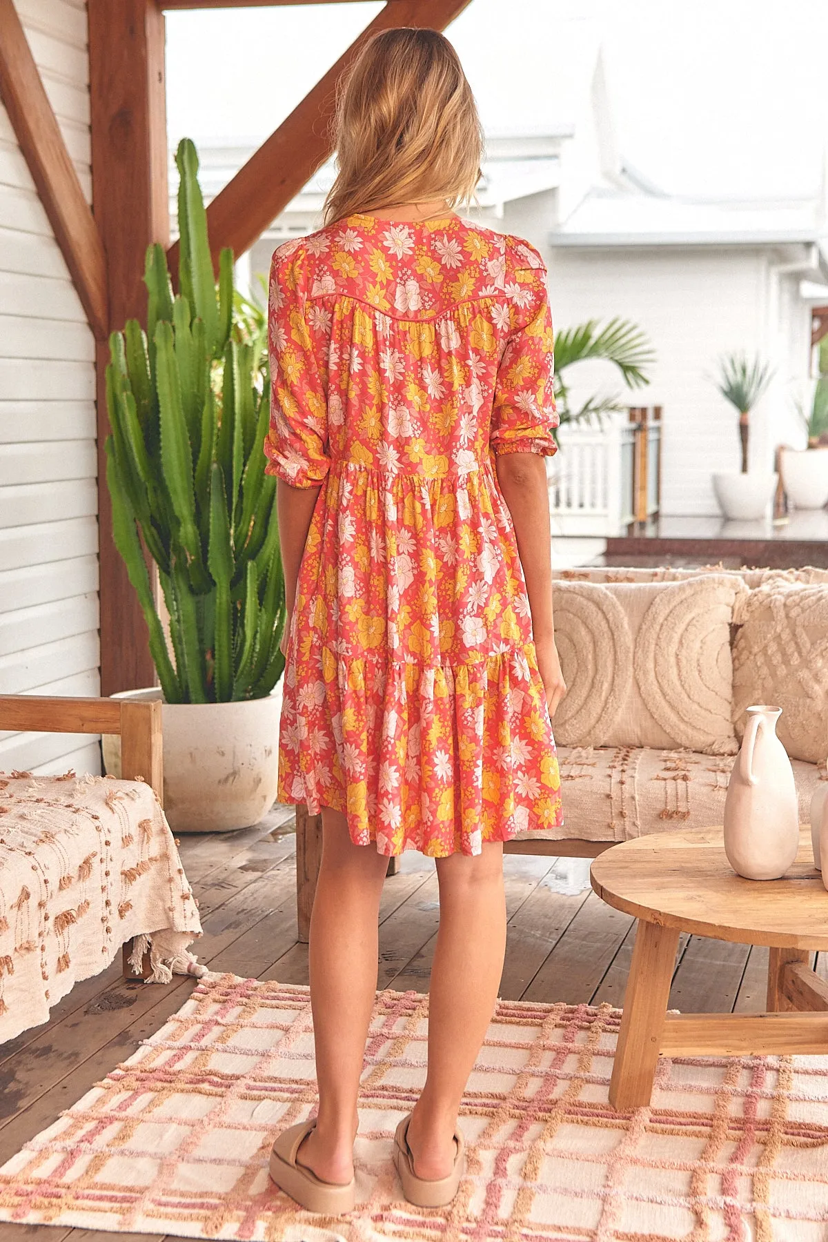 Arlo Mini Dress - Orange/Pink