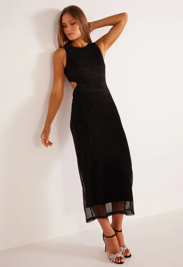 Astrid Cutout Midi Dress-Black