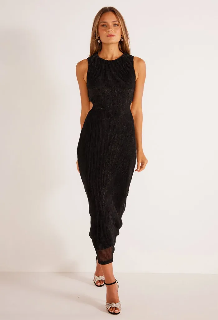 Astrid Cutout Midi Dress-Black