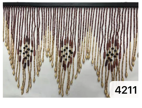 BEADED WOOD DOOR CURTAIN- 21"X35"