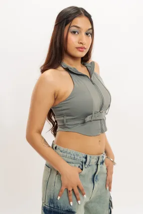 Belted Halter Top