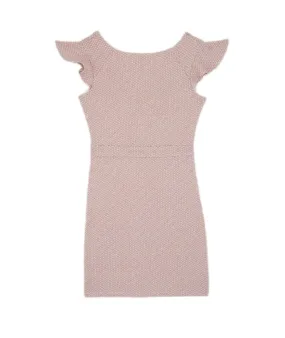 By Debra Girls Pink/Ivory Flutter Sleeve Sheath Dress