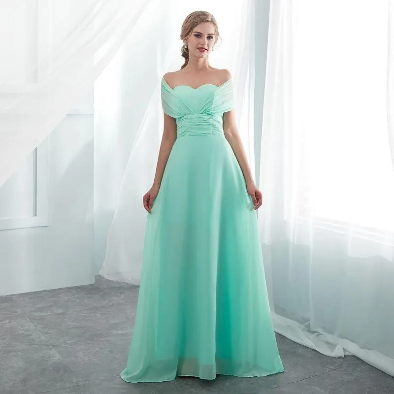 Candy Color Ruffles Chiffon A-Line Lace Up  Sleeveless Bridesmaid Dresses