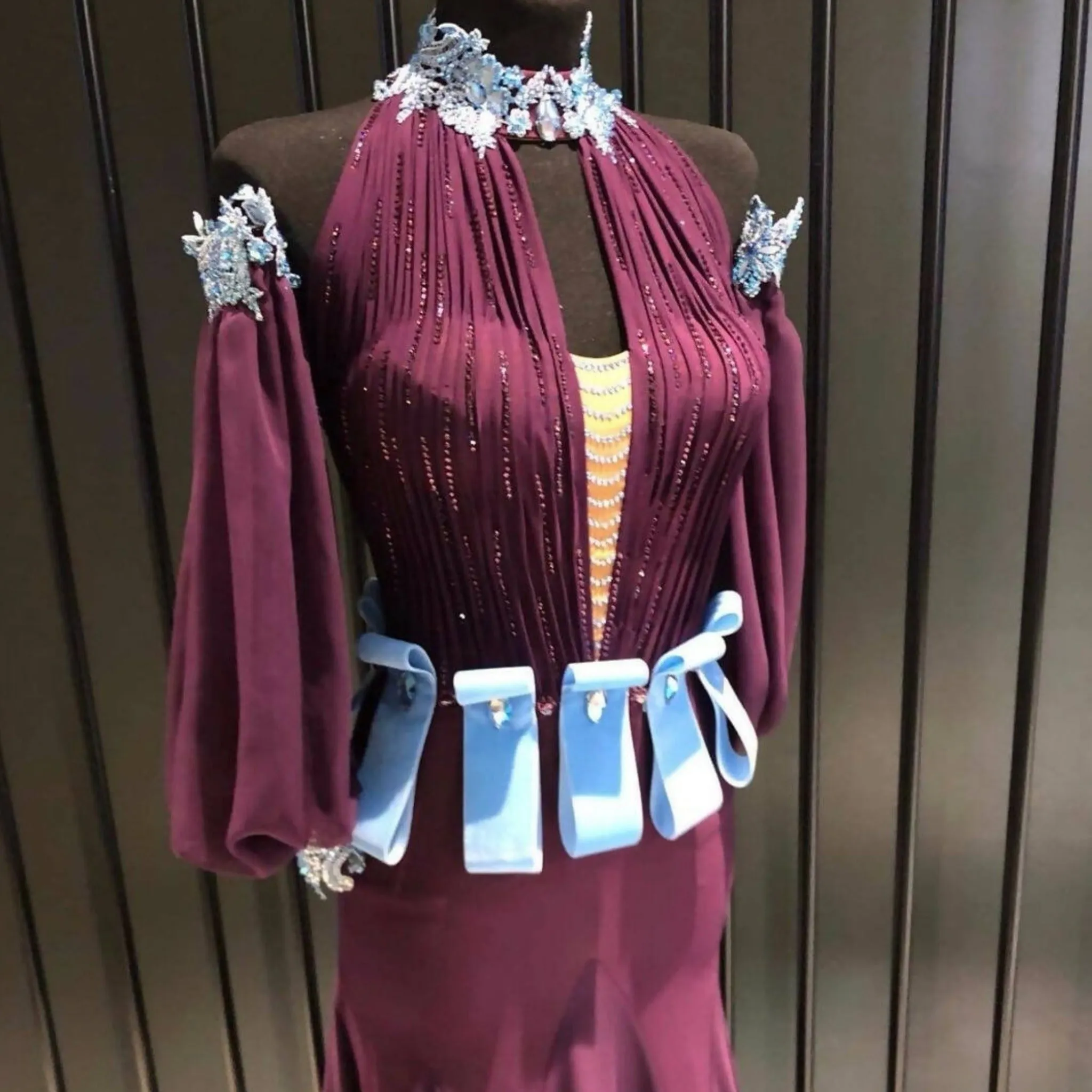 Elegant DLK Purple Standard Ballroom Dance Dress - Sponsored Edition