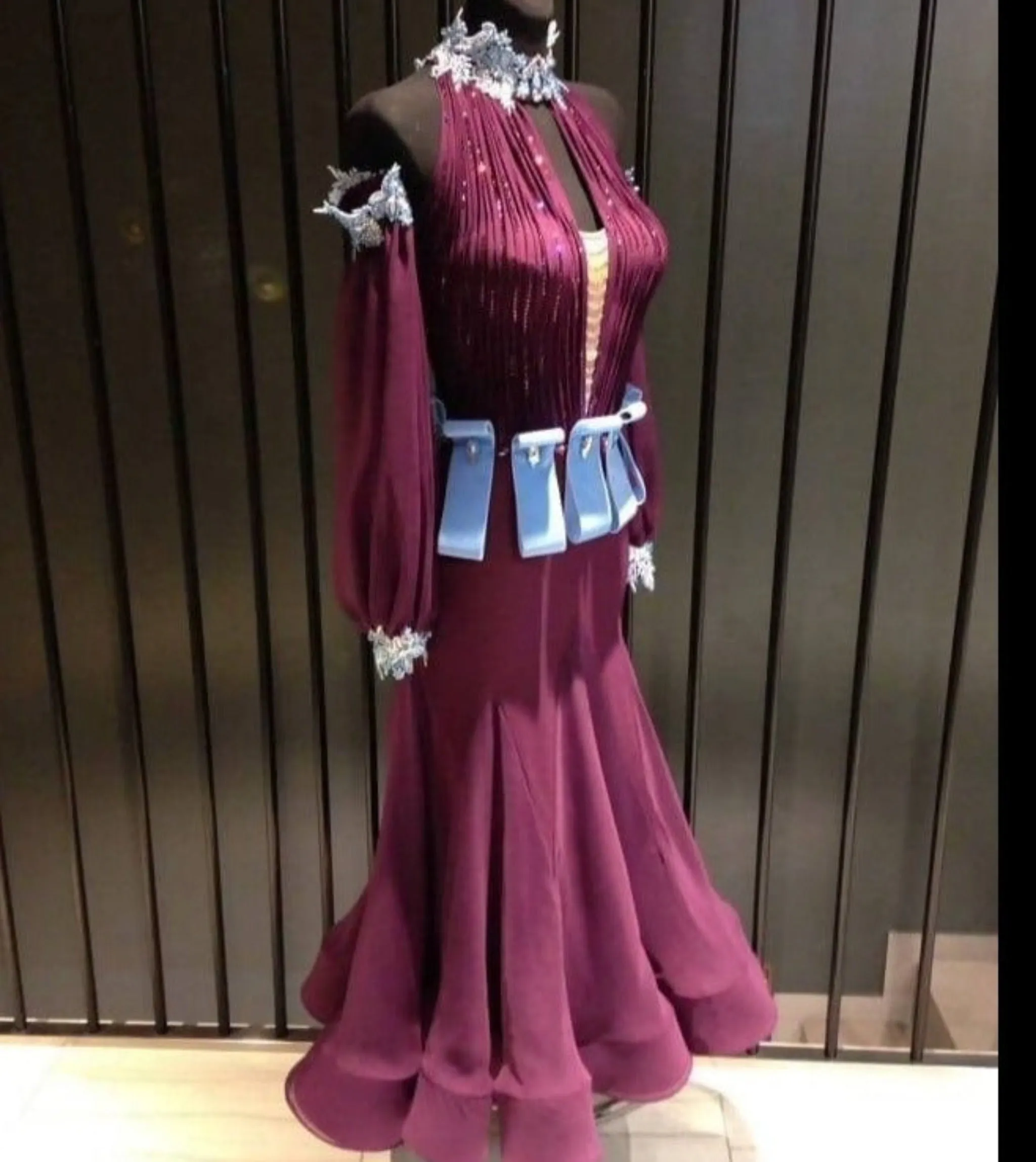 Elegant DLK Purple Standard Ballroom Dance Dress - Sponsored Edition