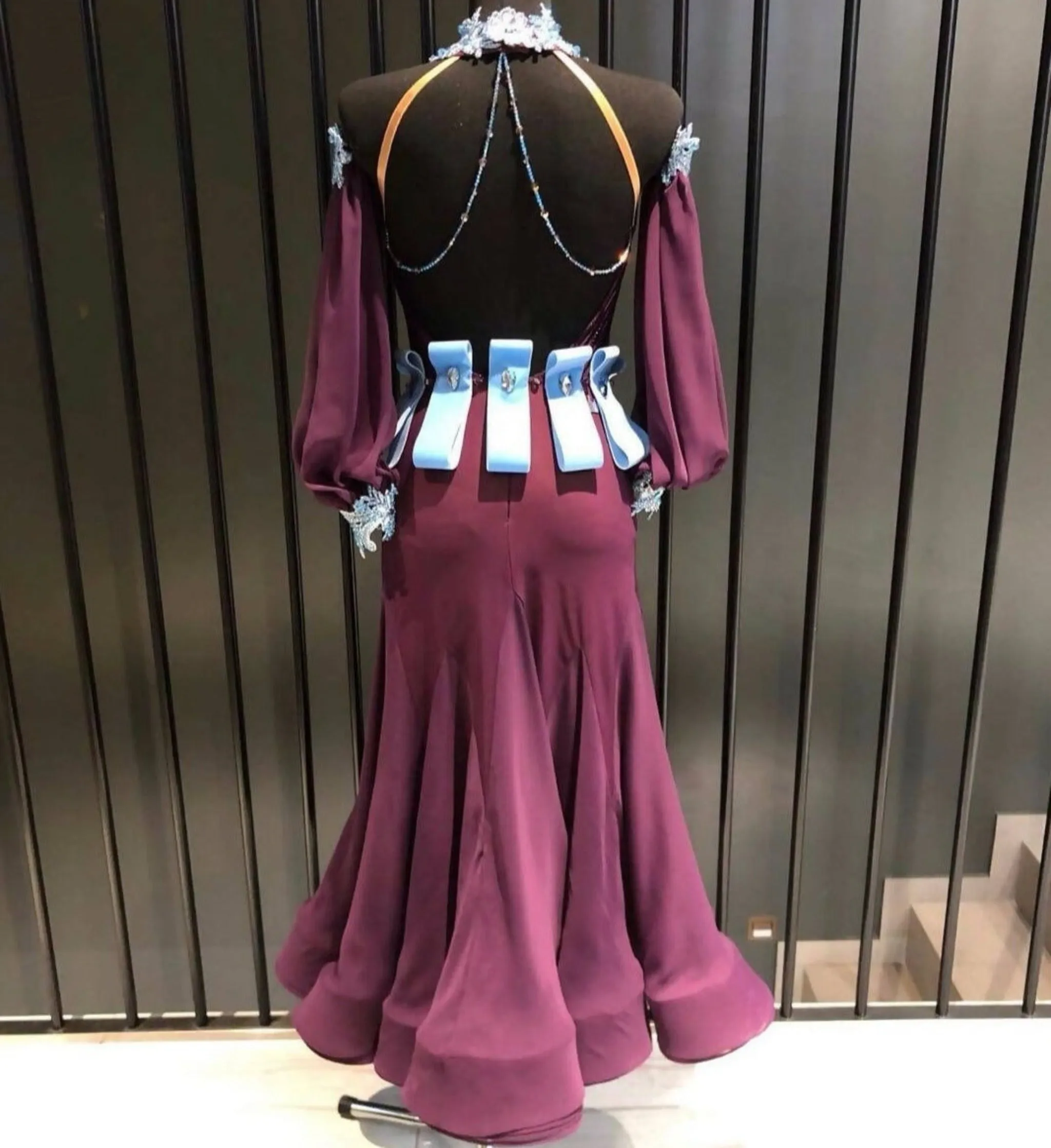 Elegant DLK Purple Standard Ballroom Dance Dress - Sponsored Edition