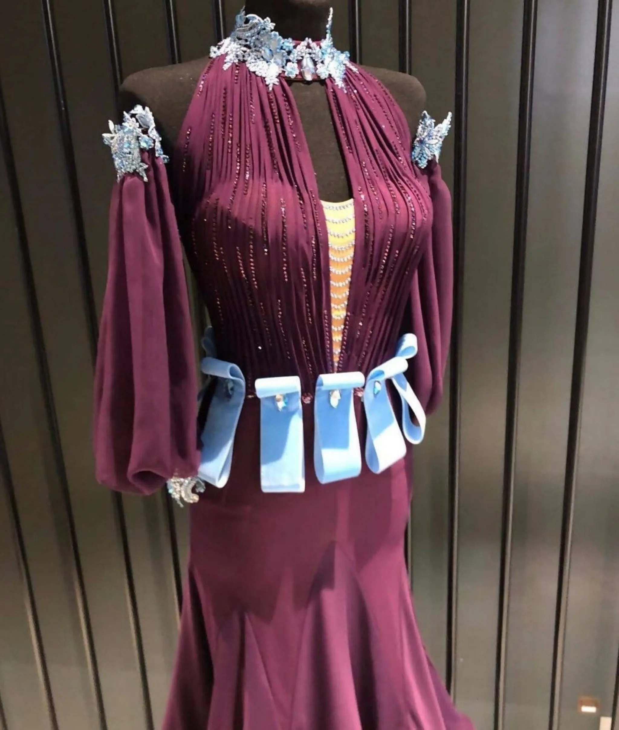 Elegant DLK Purple Standard Ballroom Dance Dress - Sponsored Edition