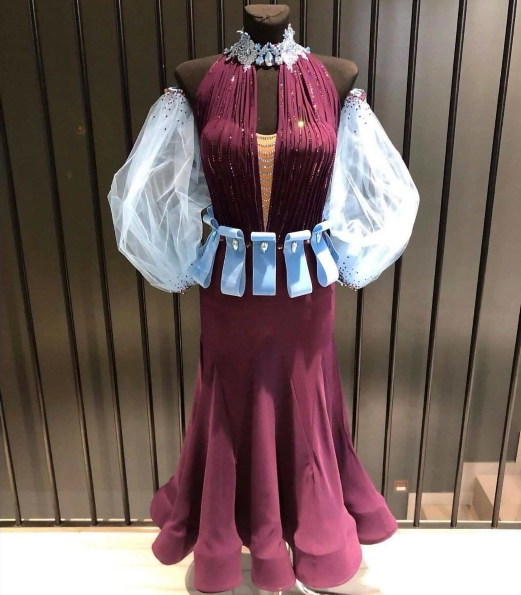 Elegant DLK Purple Standard Ballroom Dance Dress - Sponsored Edition