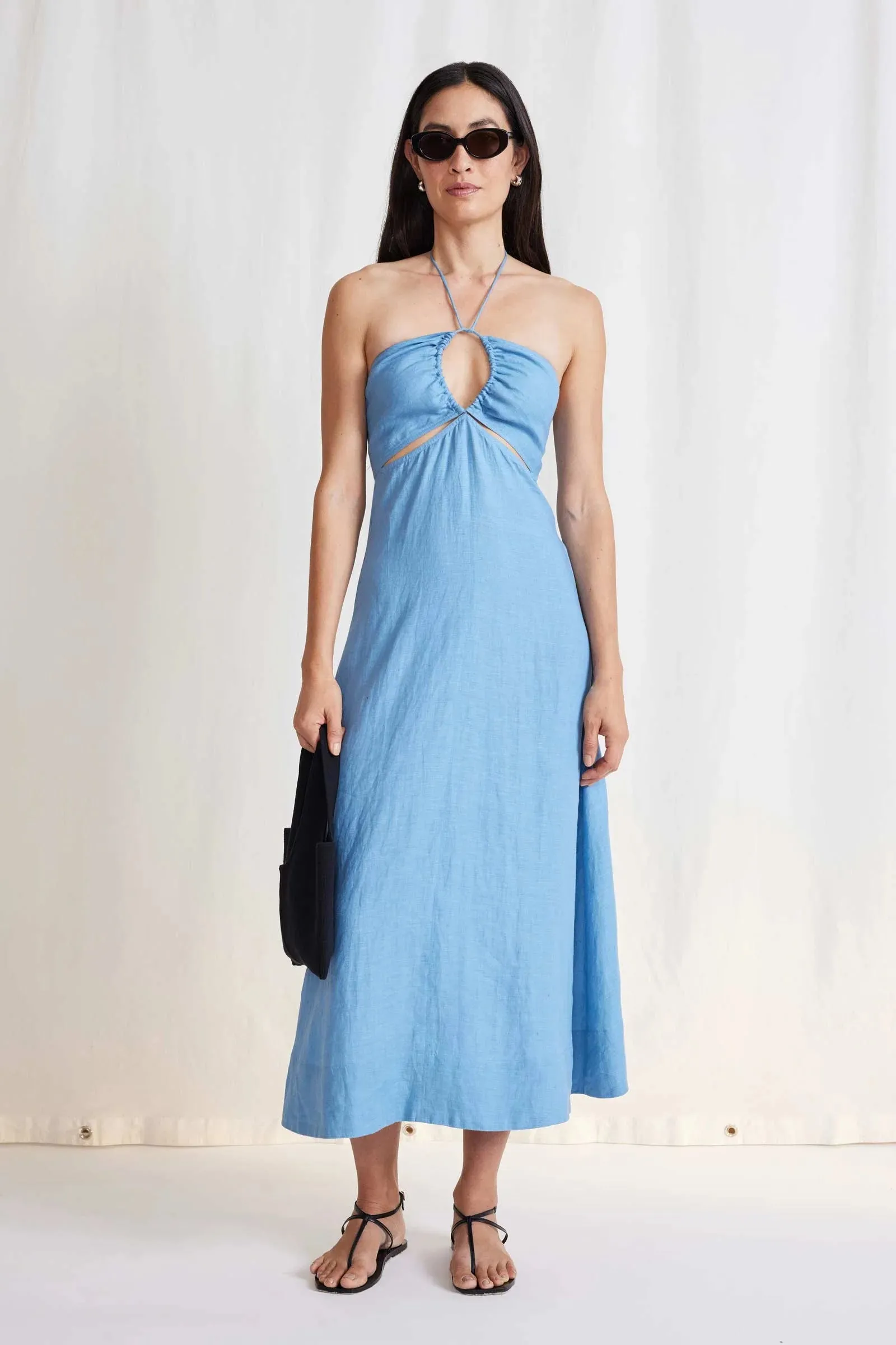 ELI CUT-OUT MAXI DRESS IN ROBIN BLUE