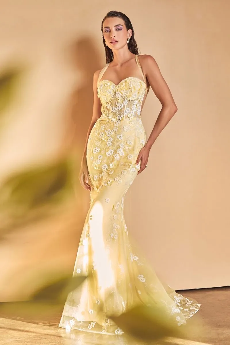 Eternal Beauty | Embellished Daisy Mermaid Gown | Andrea & Leo Couture A1115