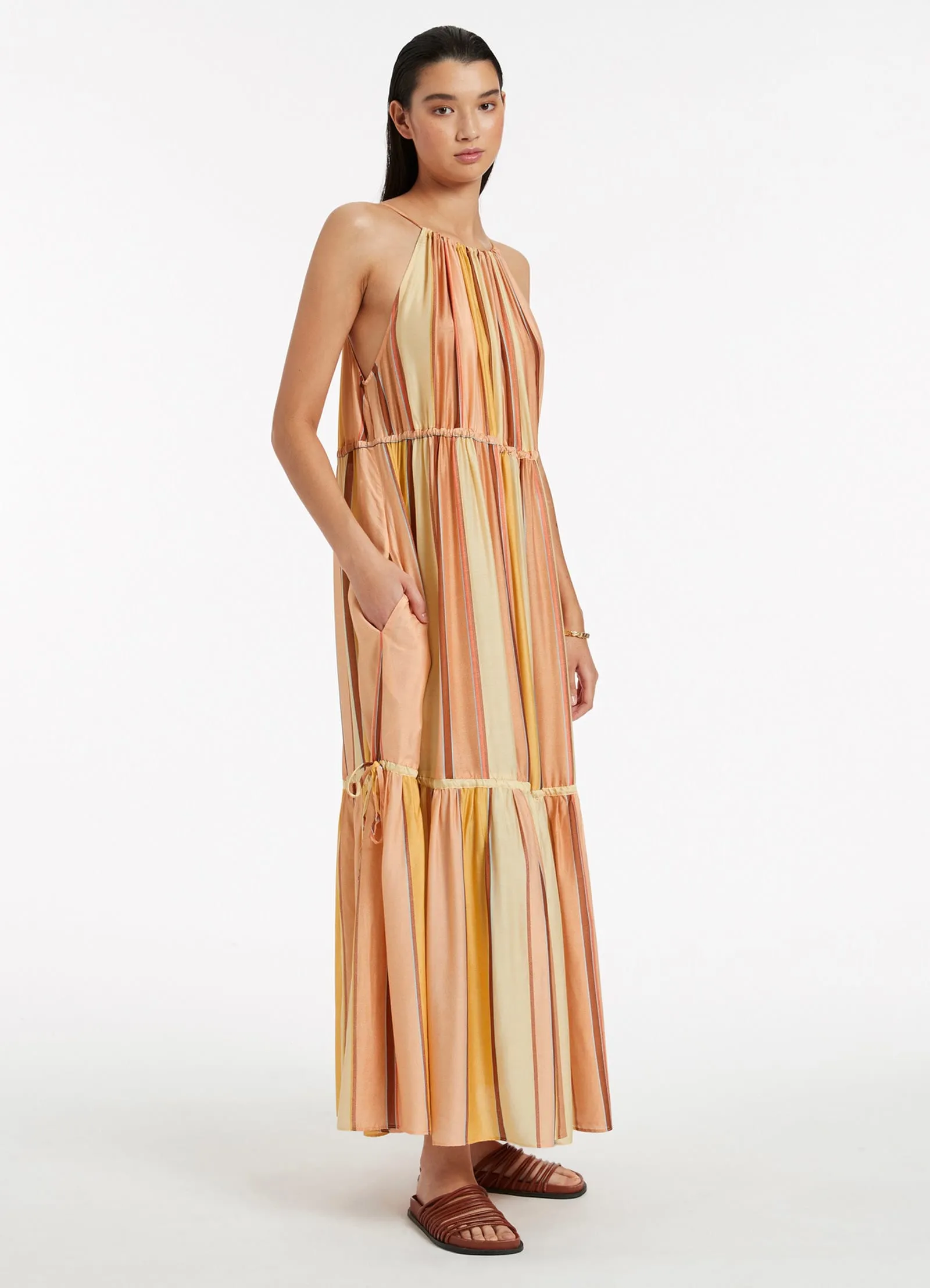 Fira Stripe Maxi Dress - Marigold