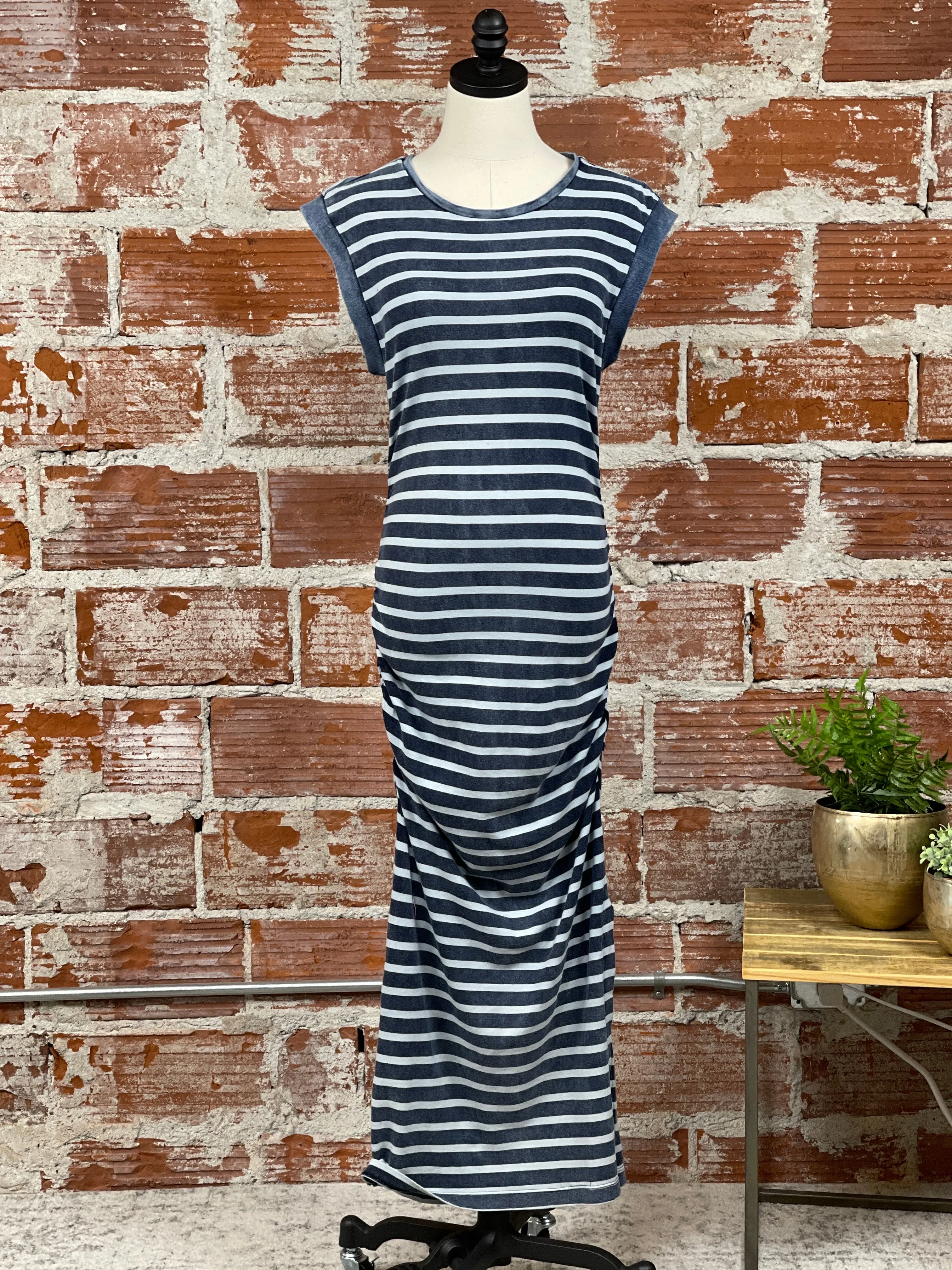 Flag and Anthem Rossie Dress in Navy and White