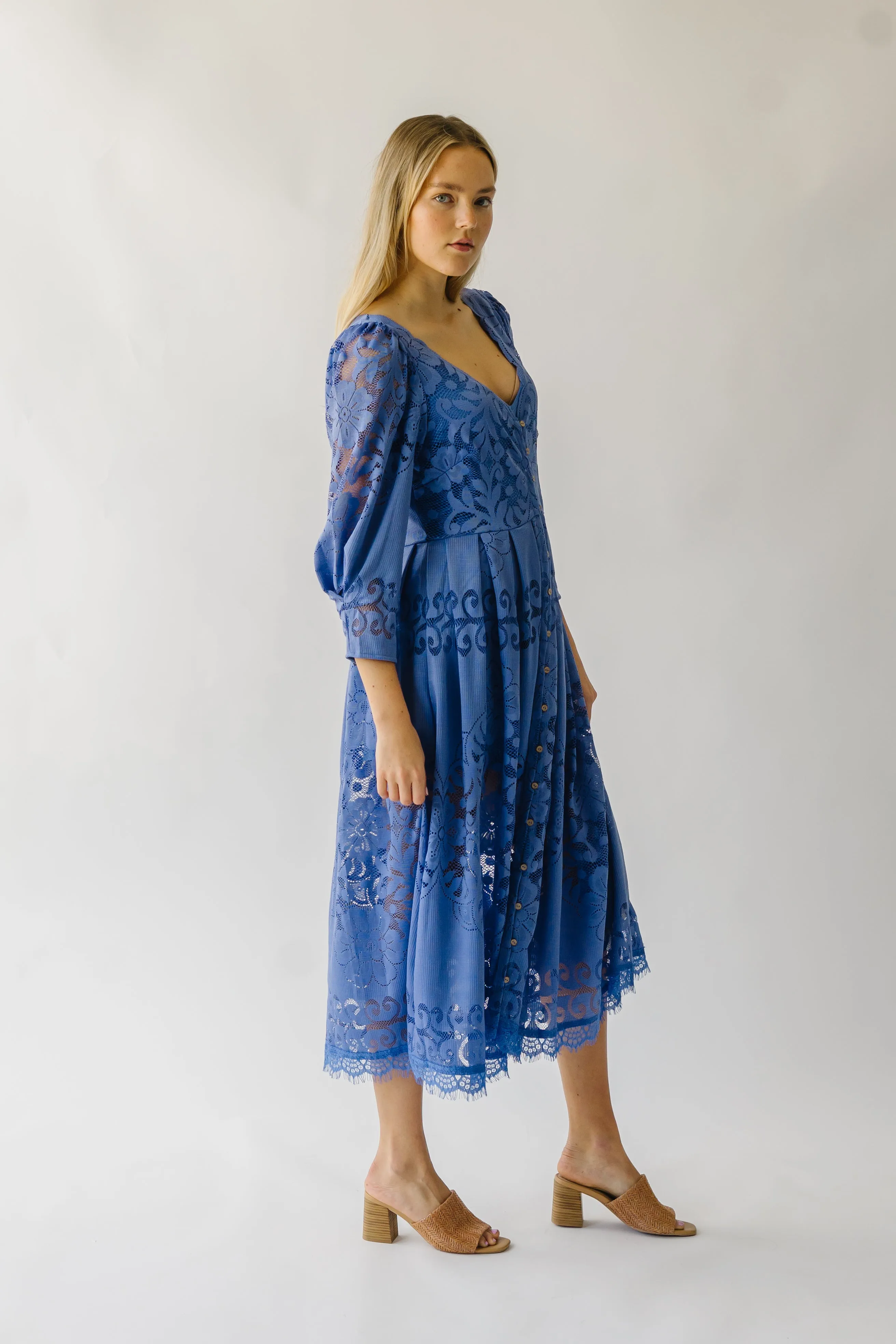 Free People: Shadow Dance Midi Dress in Persian Jewel