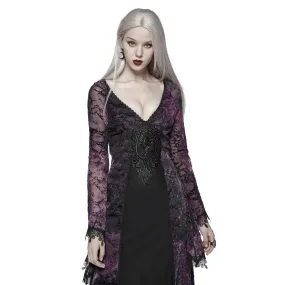 Gothic Goddess Classical Mid-Length Dress - Black/Purple