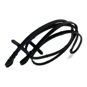 Halter Ego Rubber Lined Flat Reins in Black - 54