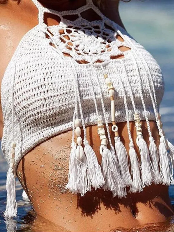 Handmade Knitted Tassels Bikini