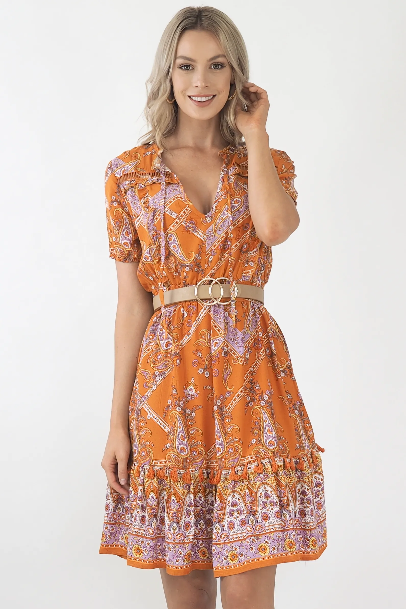 Harper Dress - Rust