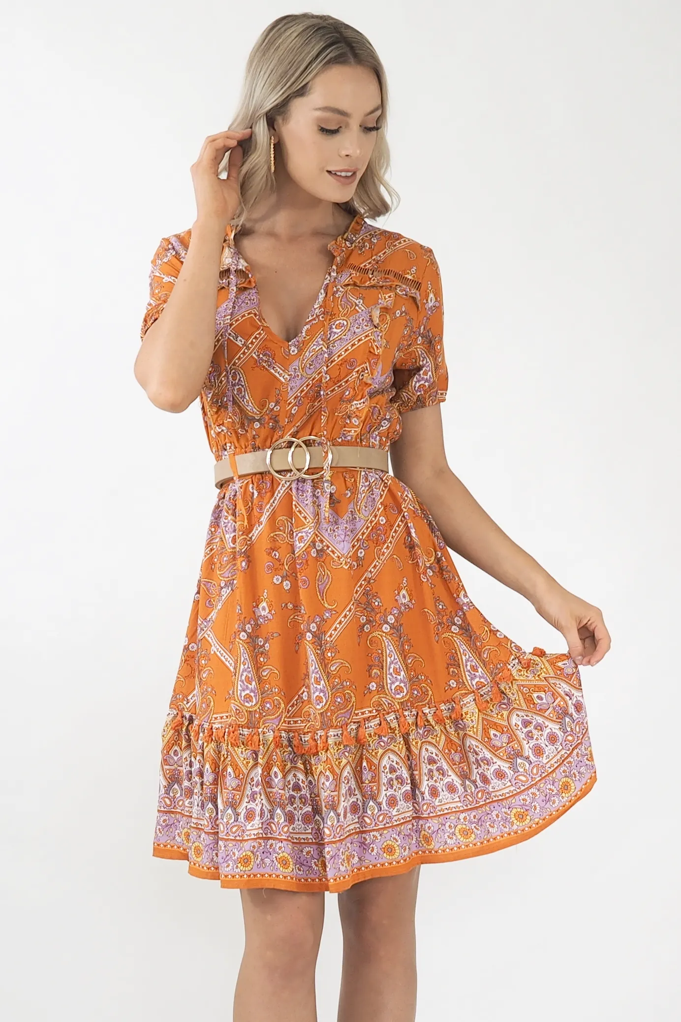 Harper Dress - Rust