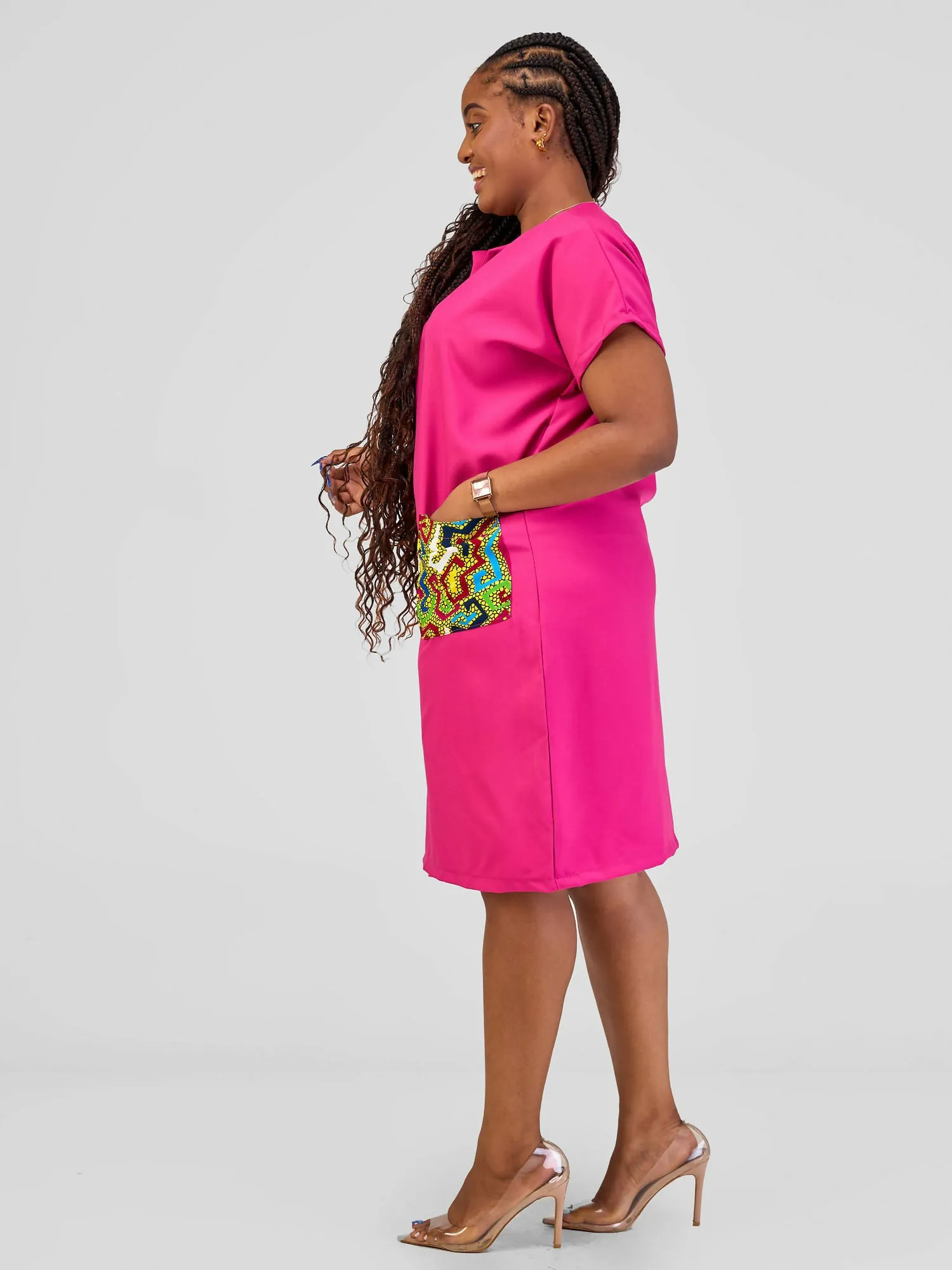 Hats And More Dashiki Dress - Pink