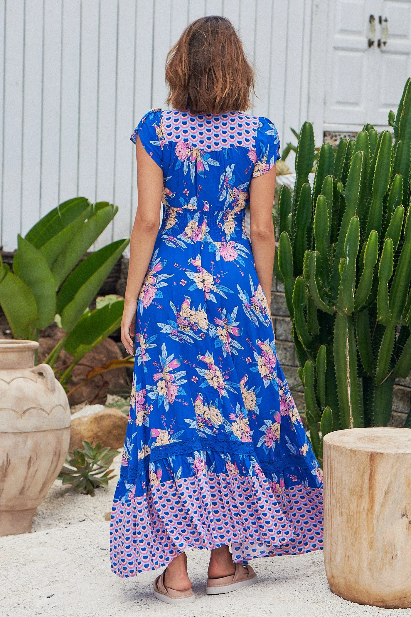 Heather maxi Dress - Blue/Pink/Orange