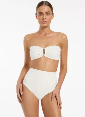 Isla Rib U Trim Bandeau Bikini Top - Cream