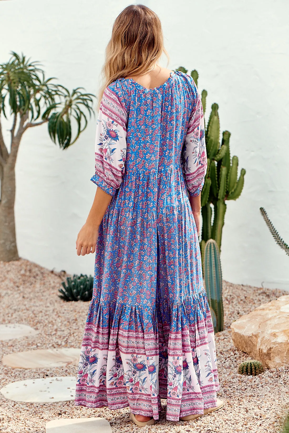 Layla Maxi Dress - Blue/Pink