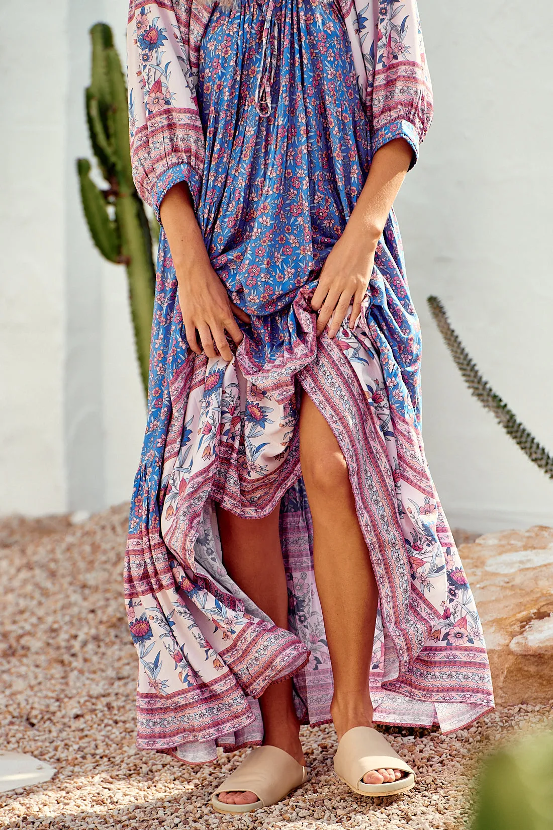 Layla Maxi Dress - Blue/Pink