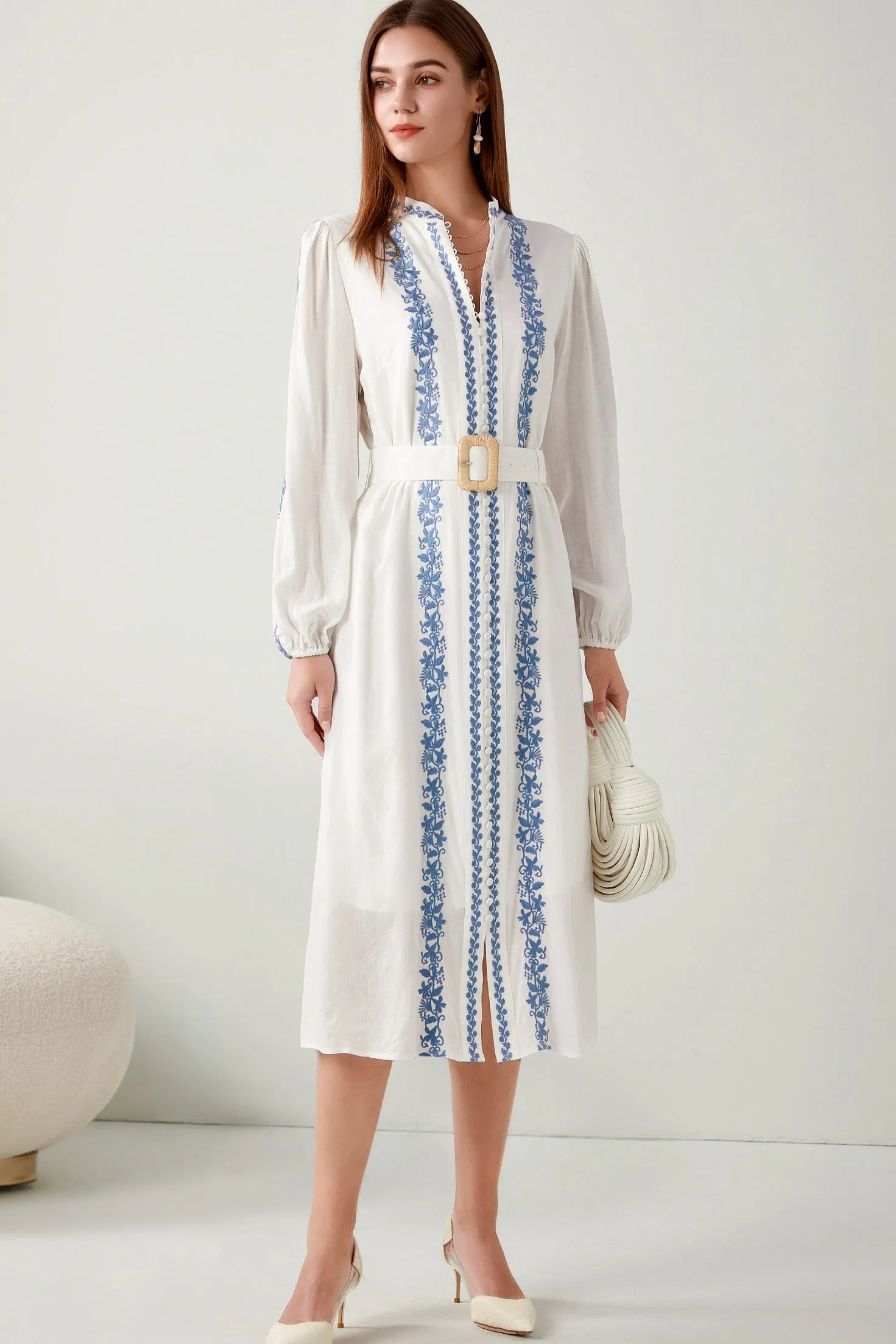 Lena Linen Midi Dress