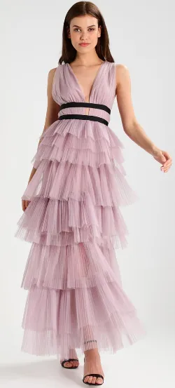 Lilac Ruffle Cocktail Dress