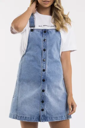 Madeline Blue Denim Pinafore Dress