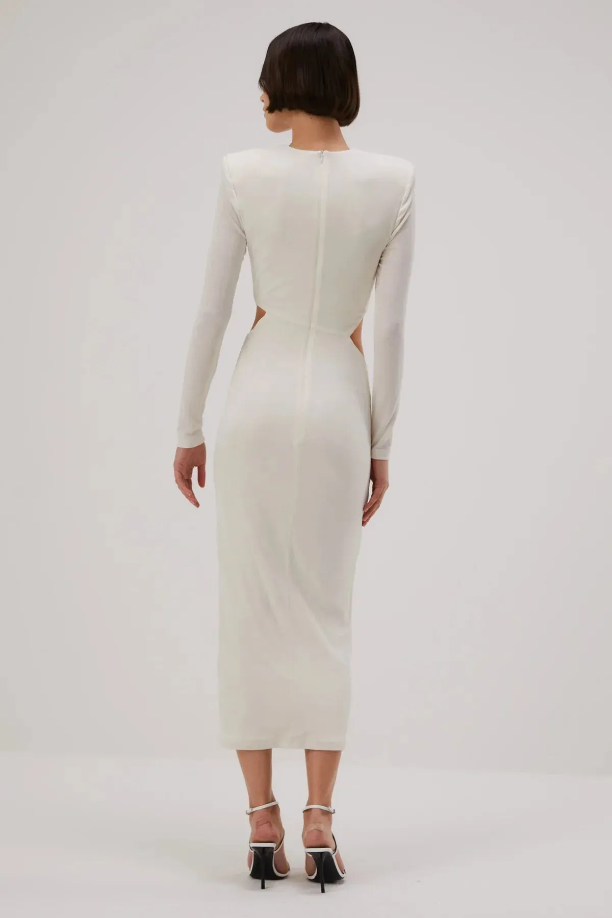 Misha Beatriz Slinky Jersey Midi Dress - Ivory