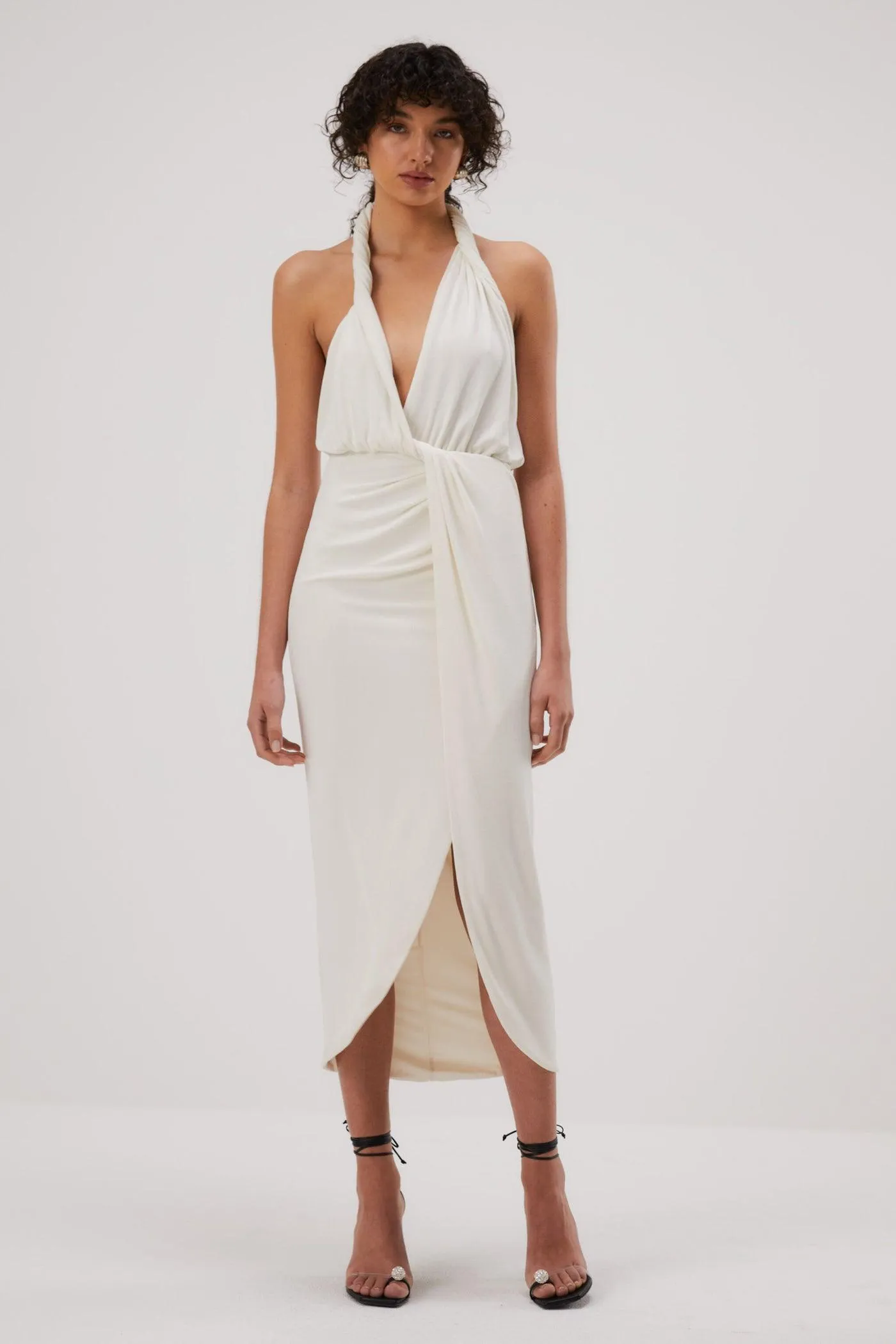 Misha Cressida Slinky Jersey Midi Dress - Ivory