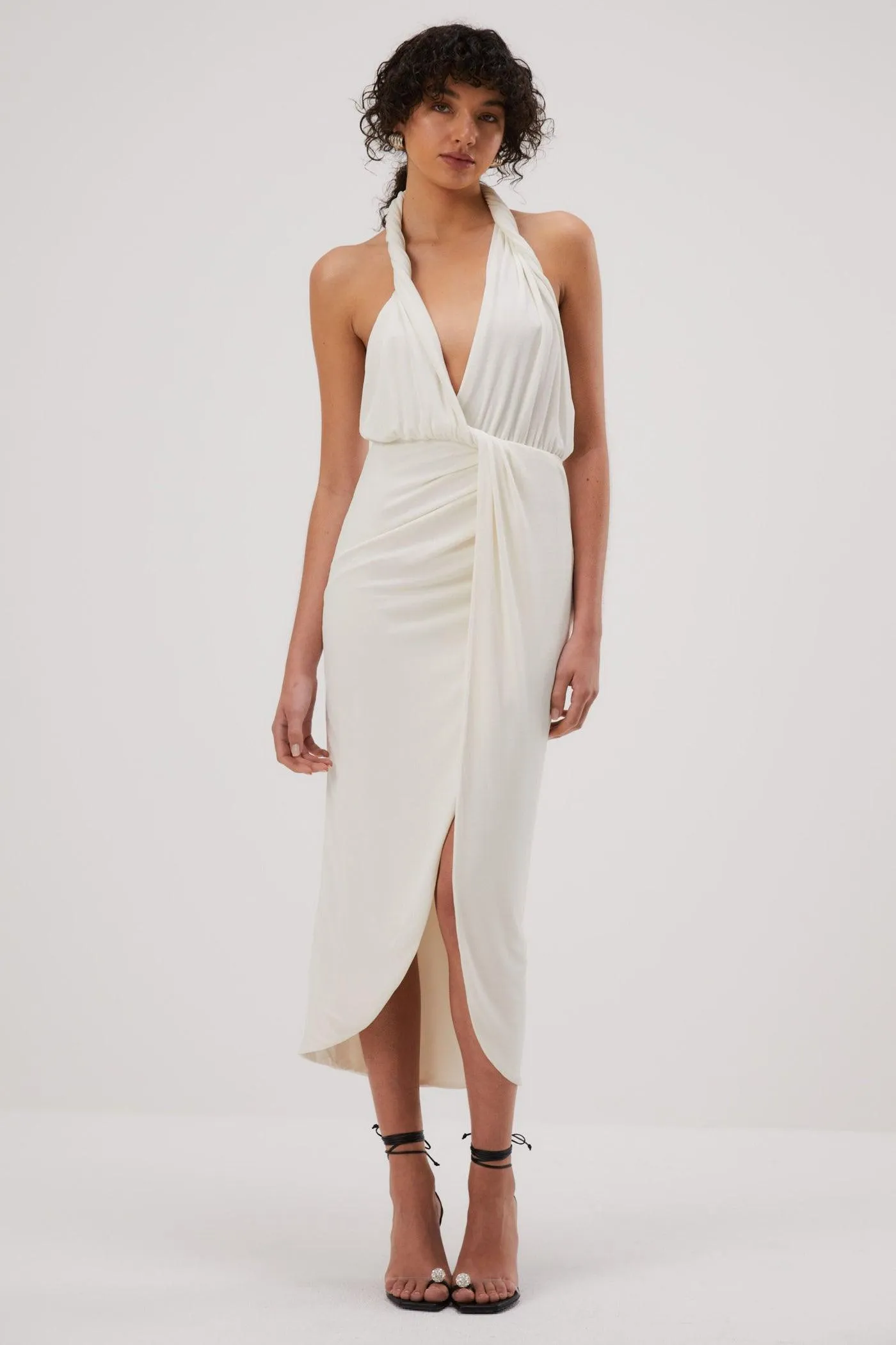 Misha Cressida Slinky Jersey Midi Dress - Ivory