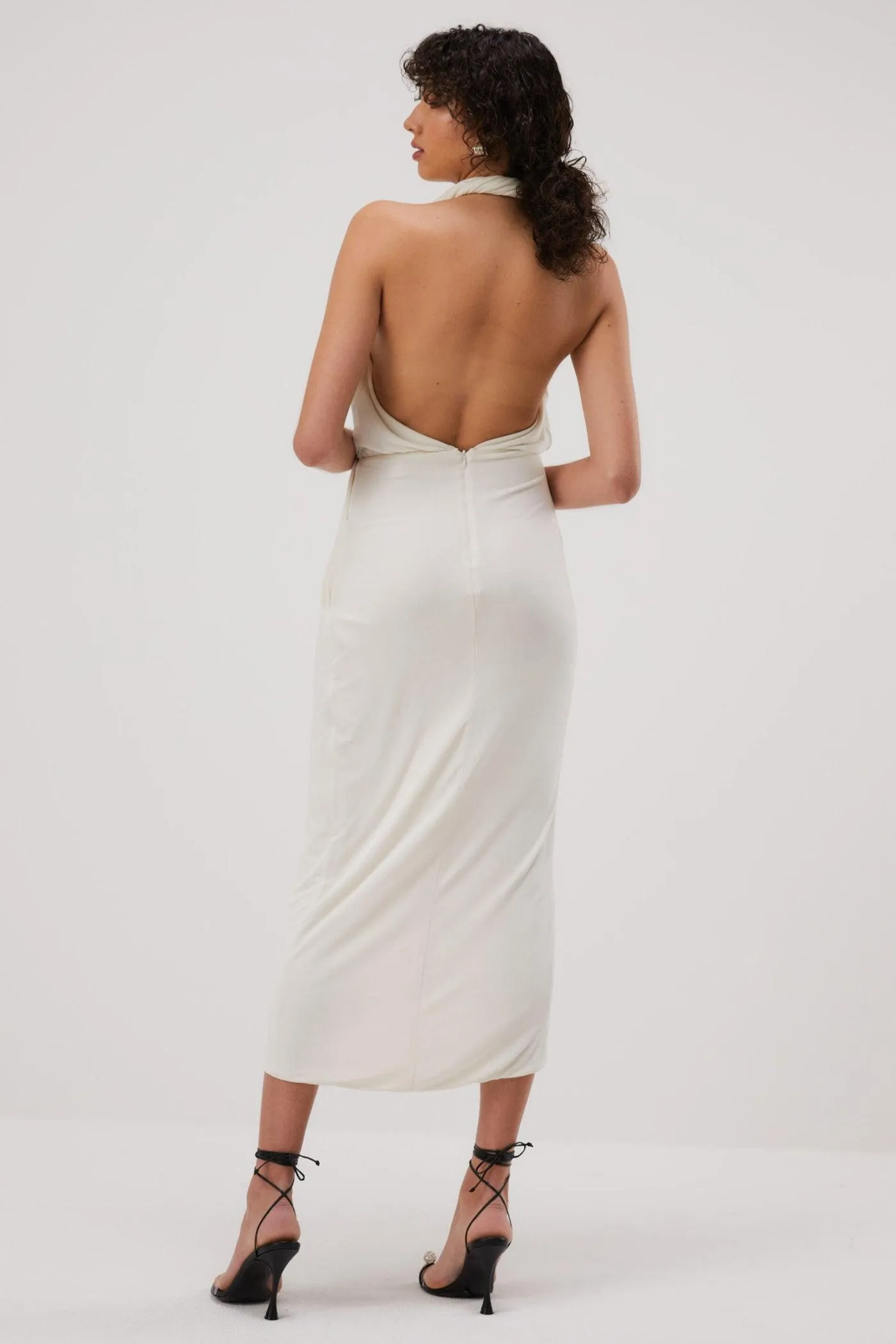 Misha Cressida Slinky Jersey Midi Dress - Ivory