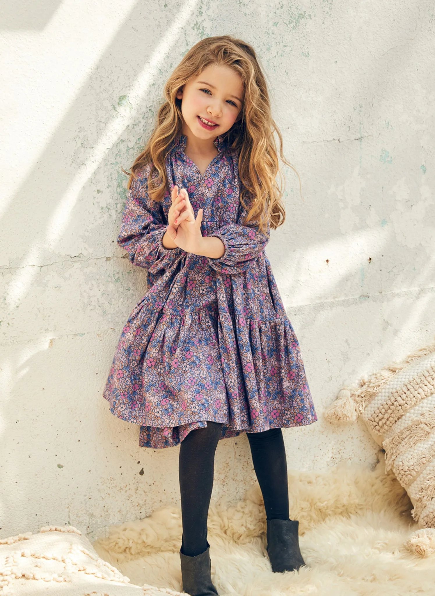 Nellystella Sasha Dress in Vintage Floral Purple Haze