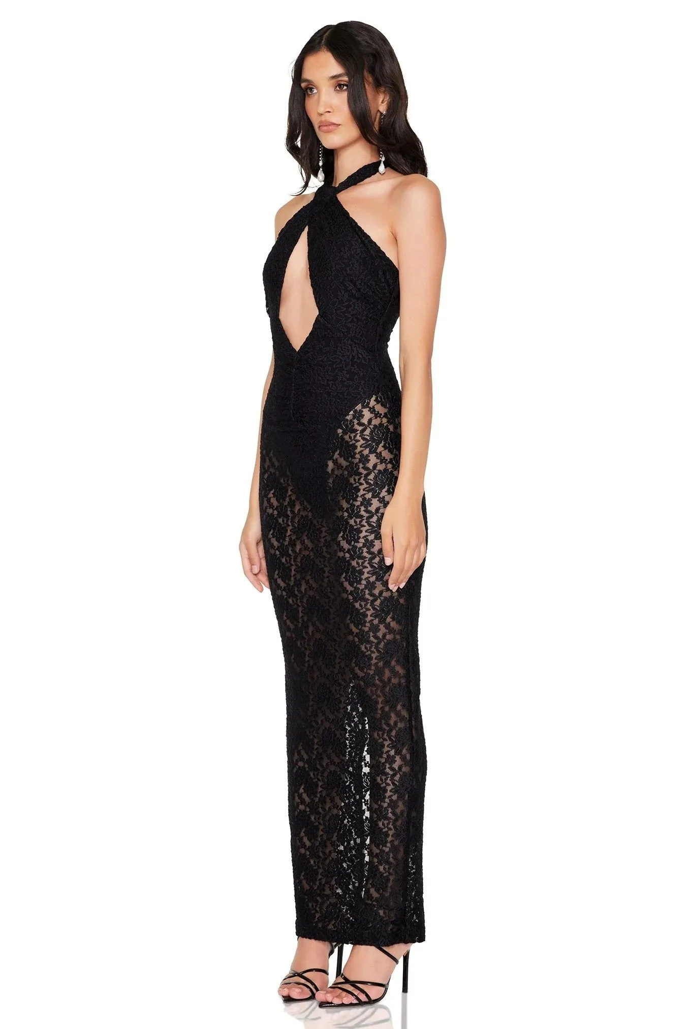 Nookie Roxana Halter Gown - Unlined Black