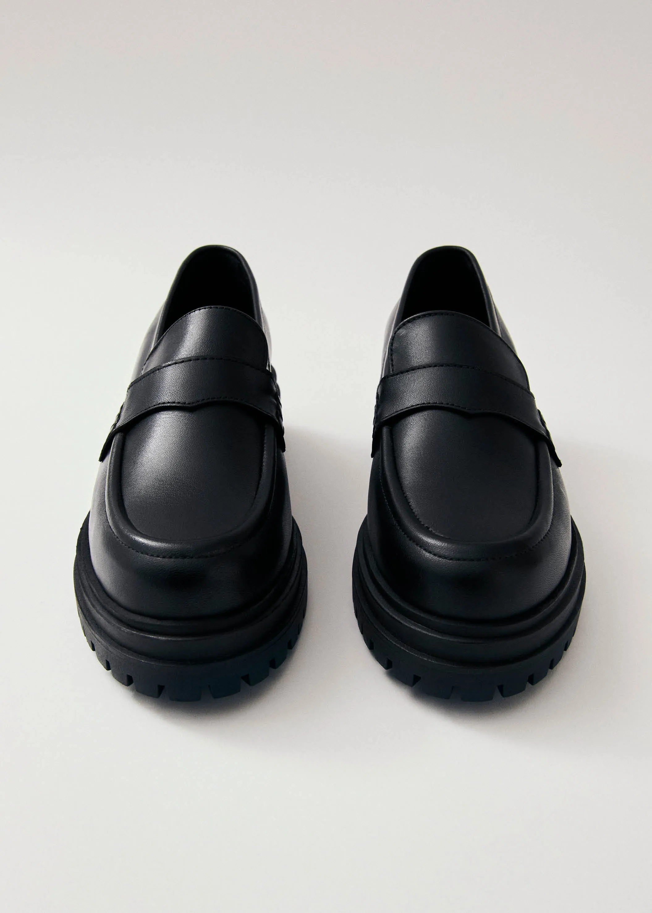 Obsidian Black Leather Loafers