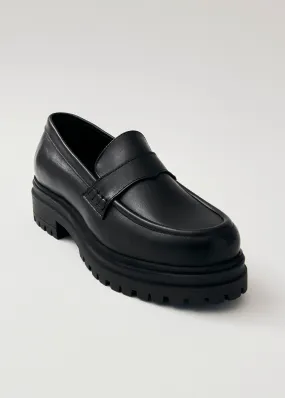 Obsidian Black Leather Loafers