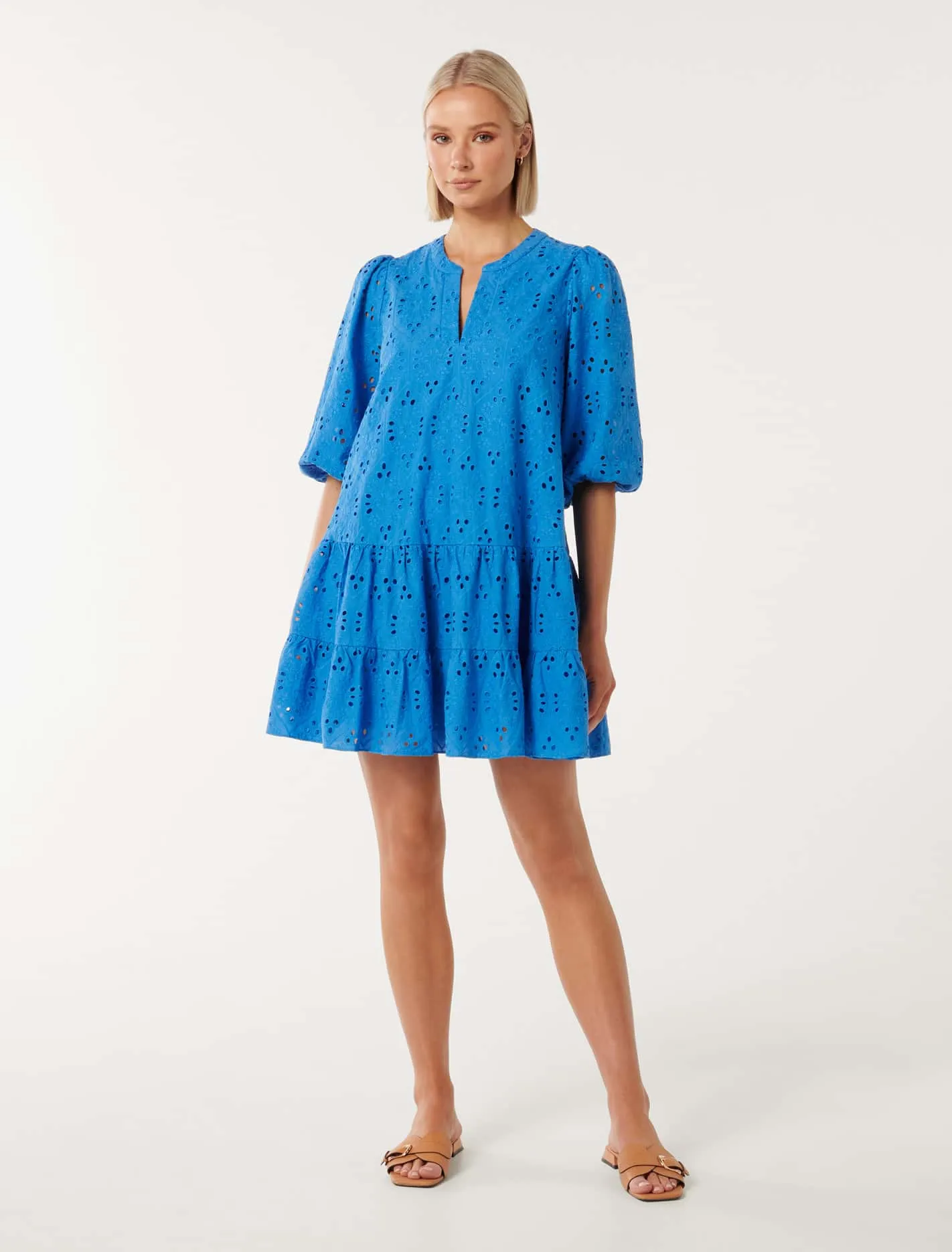 Palermo Broderie Smock Mini Dress