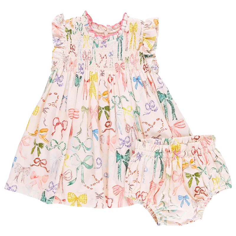 Pink Chicken - Stevie Dress - Watercolor Bows