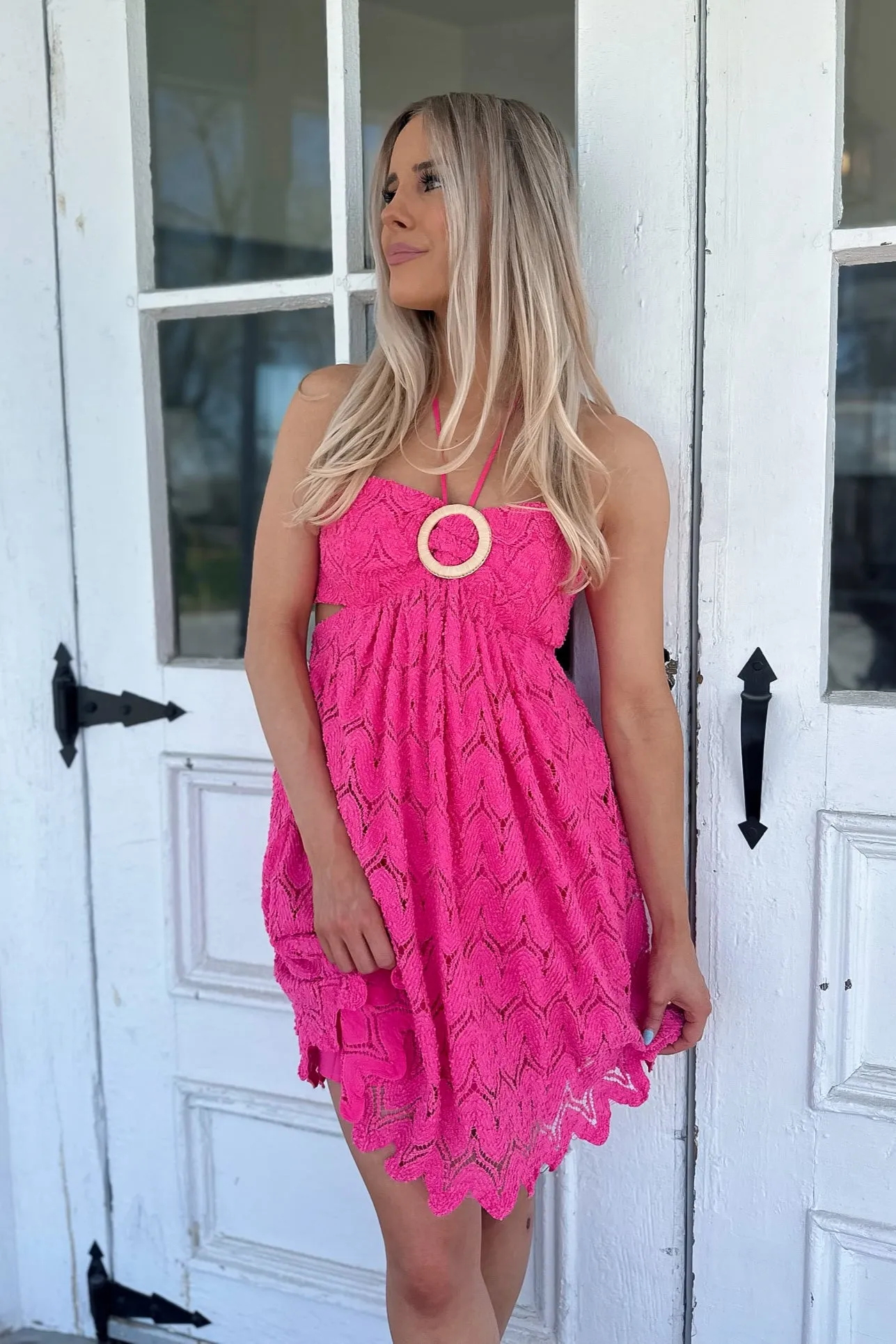 Pink Dream Halter Mini Dress